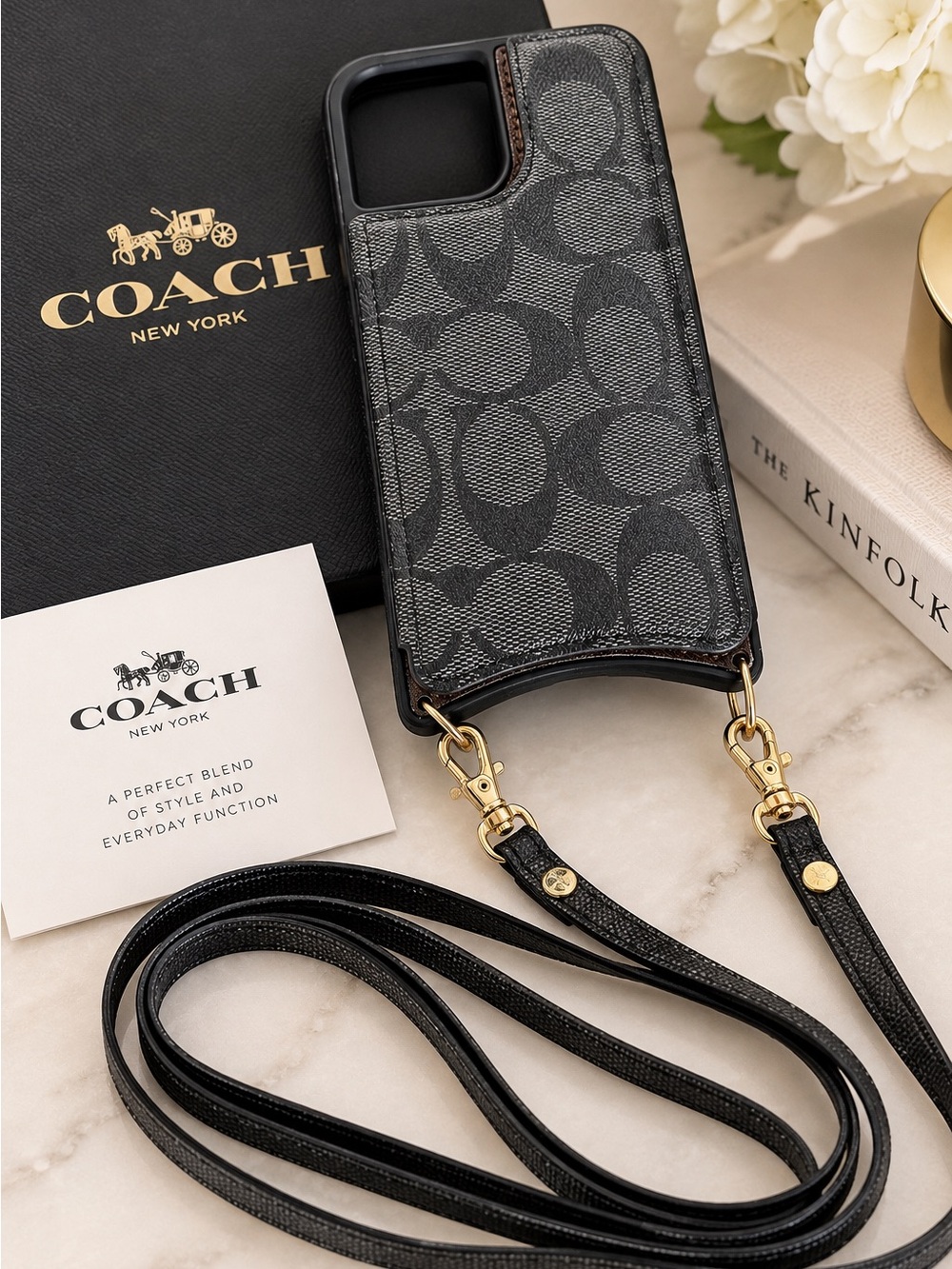 Coach Signature Canvas Crossbody Phone Case with Wrist Strap (Pro Max)